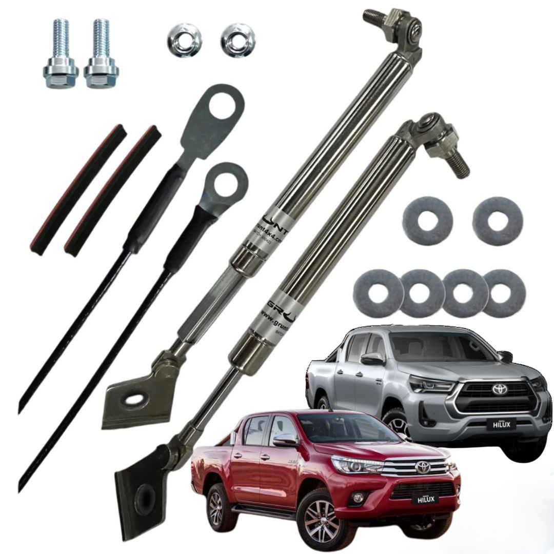 Grunt 4x4 tailgate strut assist system for Toyota Hilux 2015-2023 Including Rouge (Single Handle) GUDS-TH21SR5SS