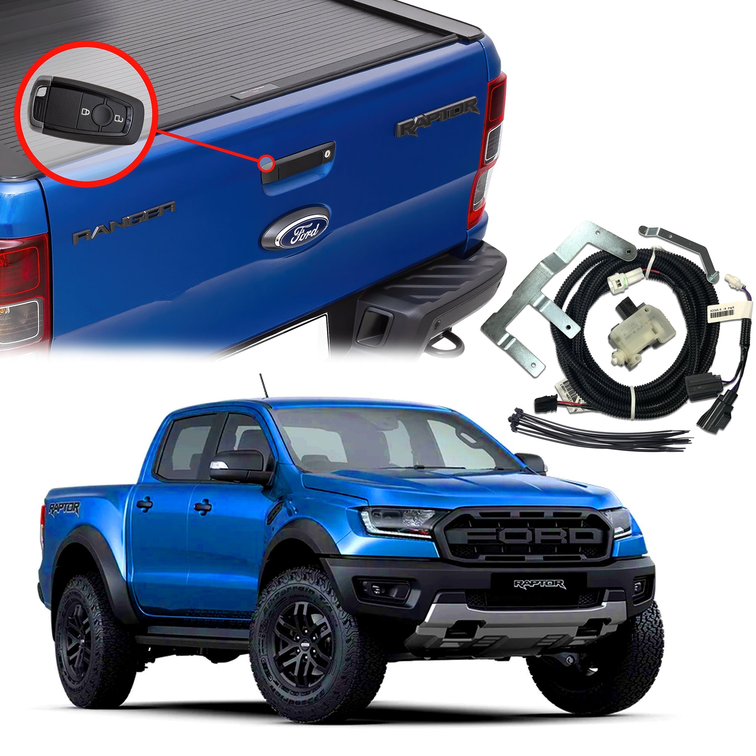 GRUNT 4X4 -Ford Ranger Raptor Tailgate Central Locking Kit Tail Lock ...